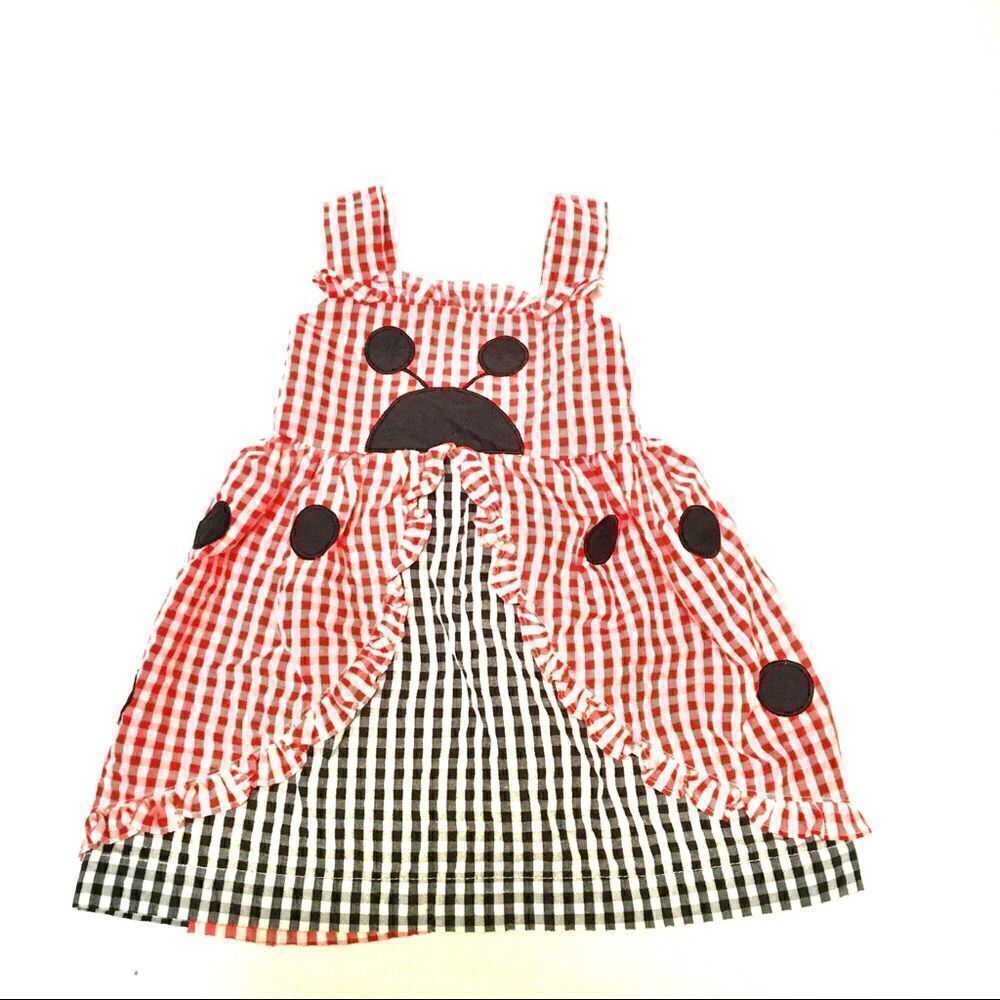 Girls Samara ladybug gingham dress 18 M‎